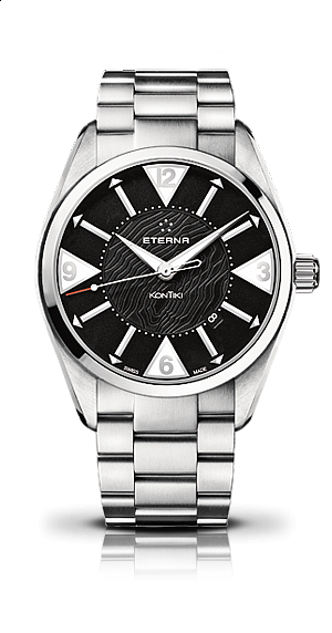 Eterna KonTiki Date black steel