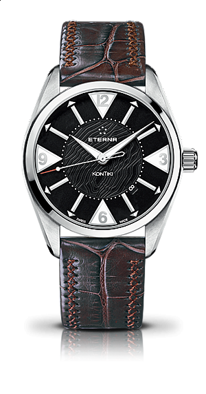Eterna KonTiki Date black leather