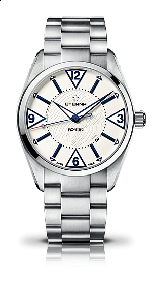 Eterna KonTiki Date white steel - vystavené zboží 30% sleva