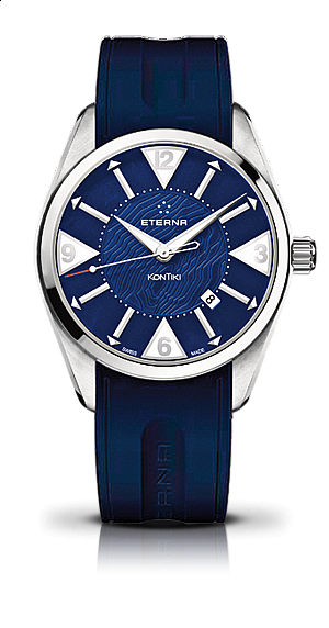 Eterna KonTiki Date blue/white caoutchouc