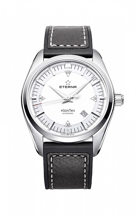 Eterna Kontiki Date silver rubber/leather