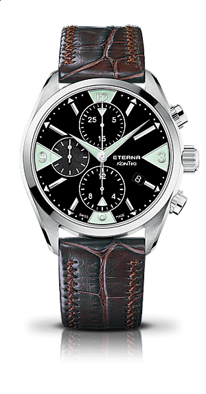 Eterna  KonTiki Chronograph black leather