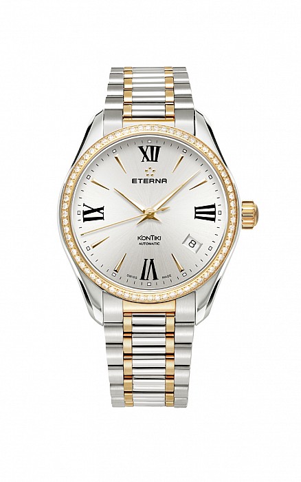 Eterna Lady Kontiki Automatic silver steel bicolor diamonds