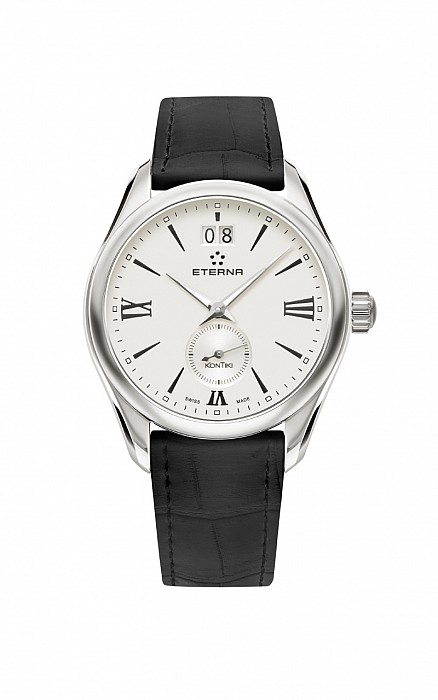 Eterna Lady Kontiki Quartz silver leather