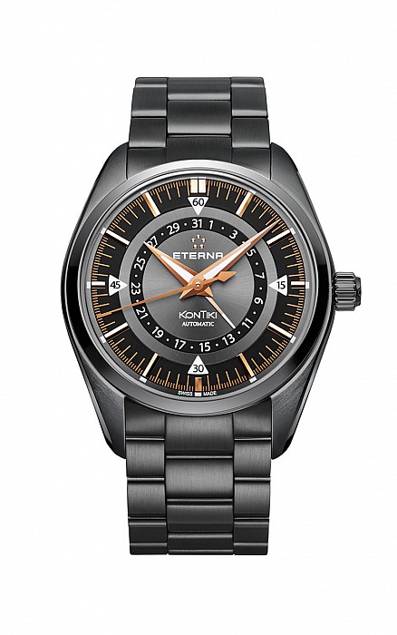 Eterna Kontiki Four-Hands black anthracite steel PVD