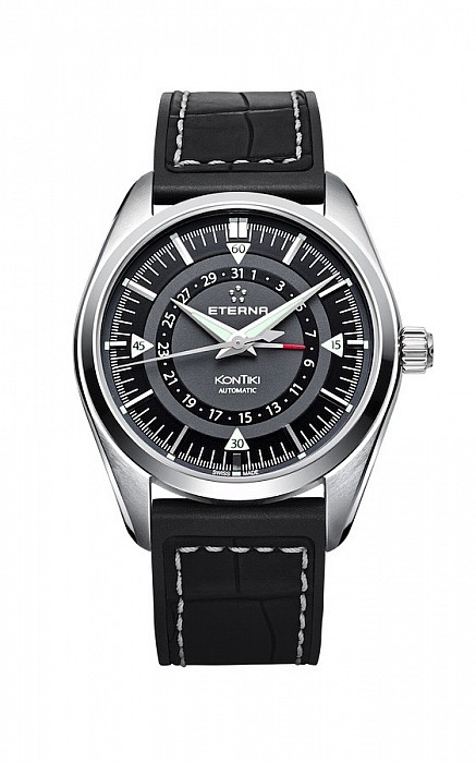 Eterna Kontiki Four-Hands black rubber/leather