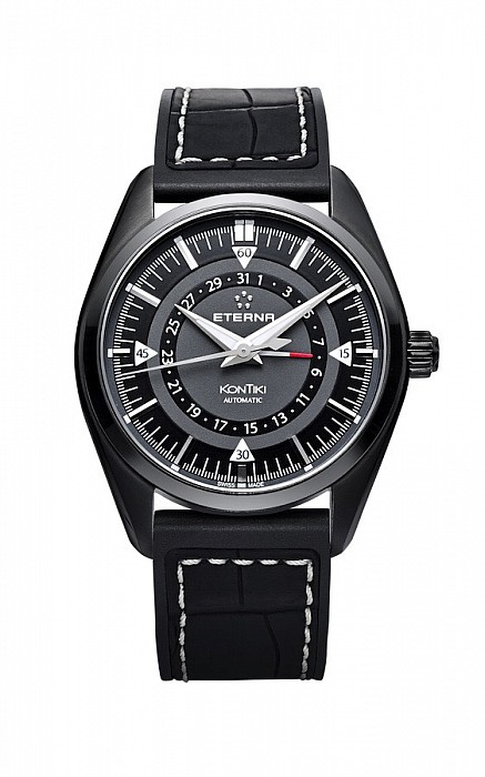 Eterna Kontiki Four-Hands black rubber/leather PVD