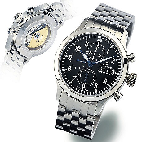 Steinhart Nav B-Chrono 44 mit Stahlband BAZAR - vrácené zboží 10% sleva