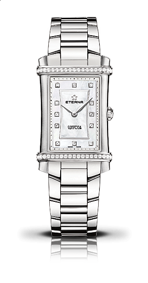 Eterna Contessa Two-Hands white steel diamonds