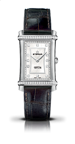 Eterna Contessa Two-Hands white brown alligator diamonds
