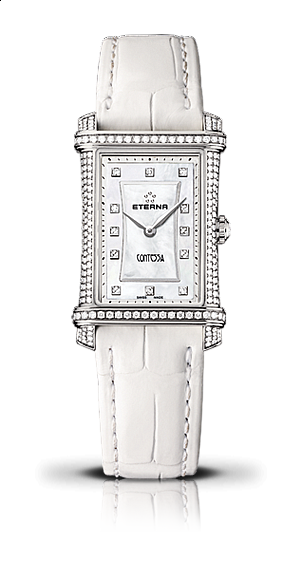 Eterna Contessa Two-Hands white alligator 288 diamonds