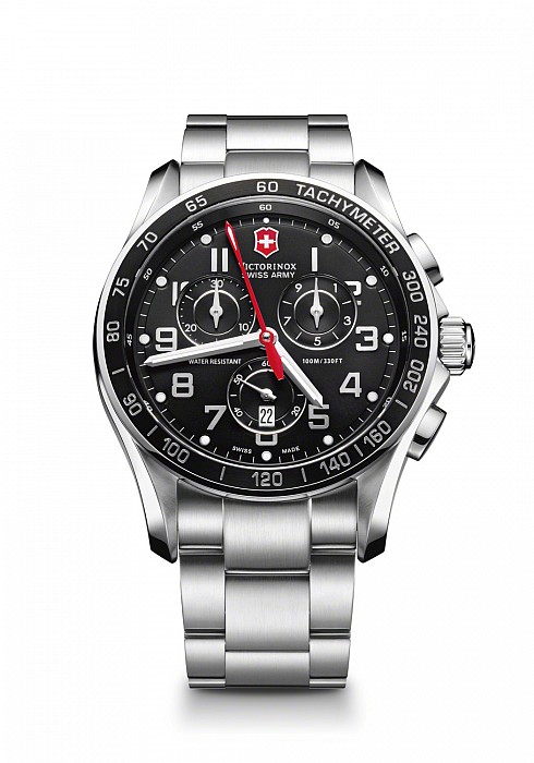 Victorinox Chrono Classic XLS black/red steel