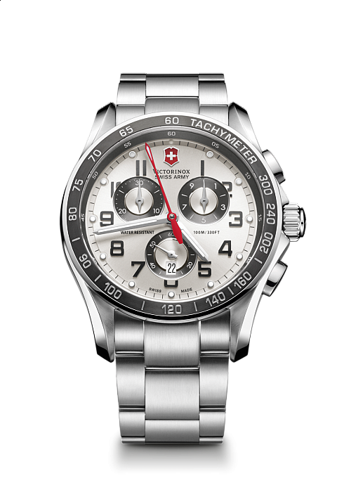 Victorinox Chrono Classic XLS silver/red steel