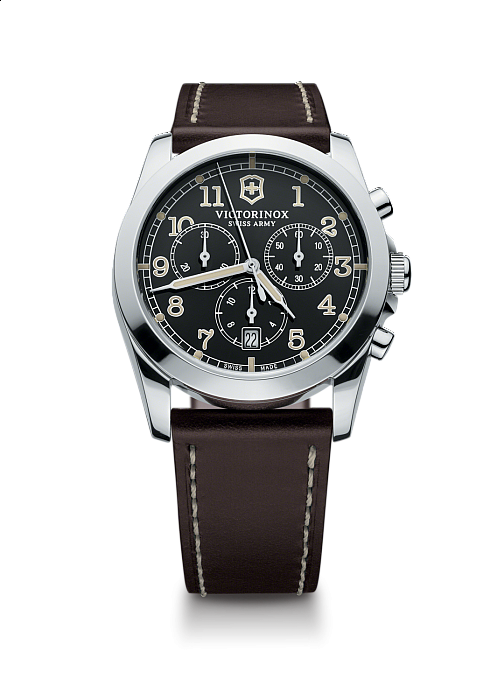 Victorinox Infantry Chronograph black leather