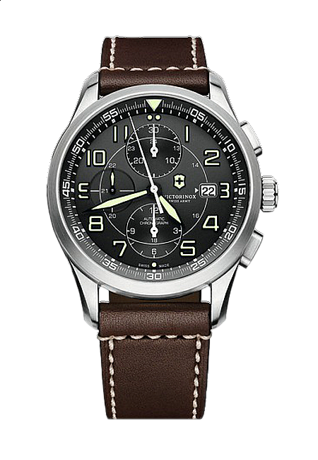 Victorinox AirBoss Mechanical Chronograph black leather