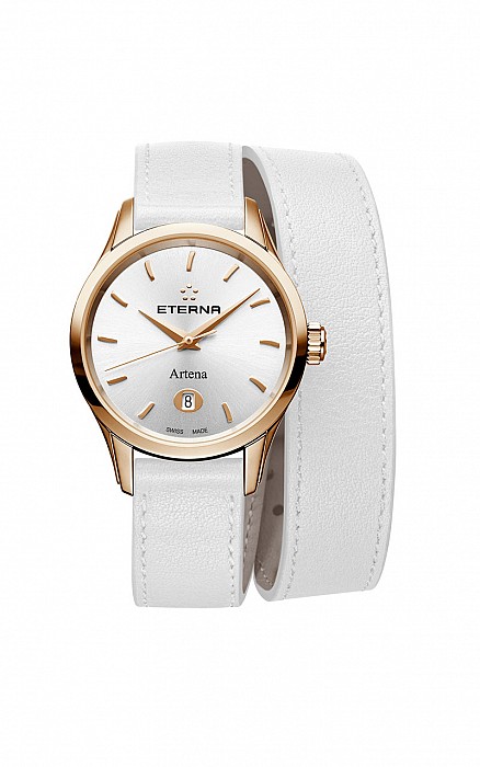 Eterna Artena Lady silver white leather gold