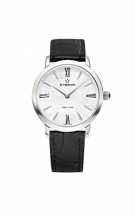 Eterna Eternity For Her Quartz 32 white MOP black leather