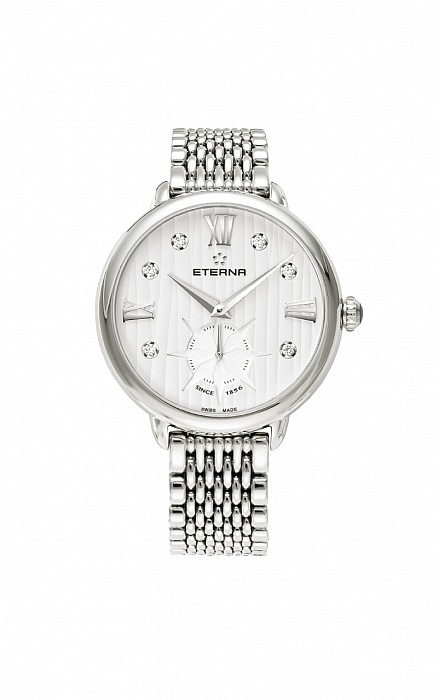 Eterna Lady Eterna Small Second 34 white endowed with 6 diamonds steel