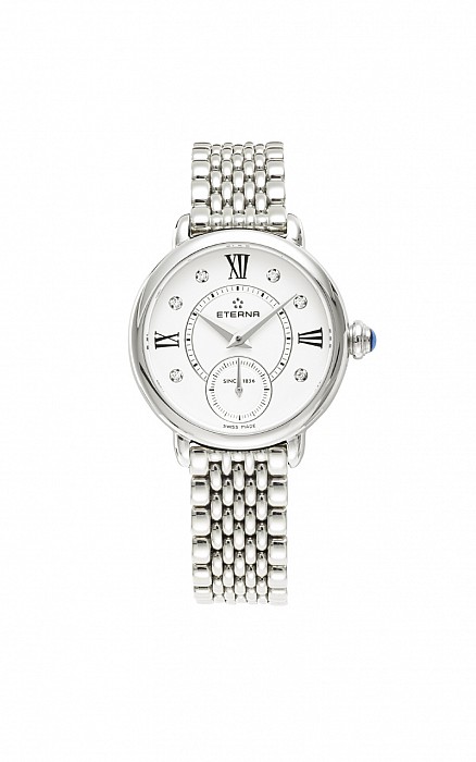 Eterna Lady Eterna Small Second 28 white endowed with 6 diamonds steel