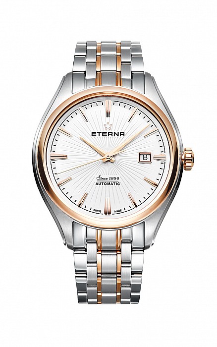 Eterna Avant-Garde Date 42 white steel bicolor