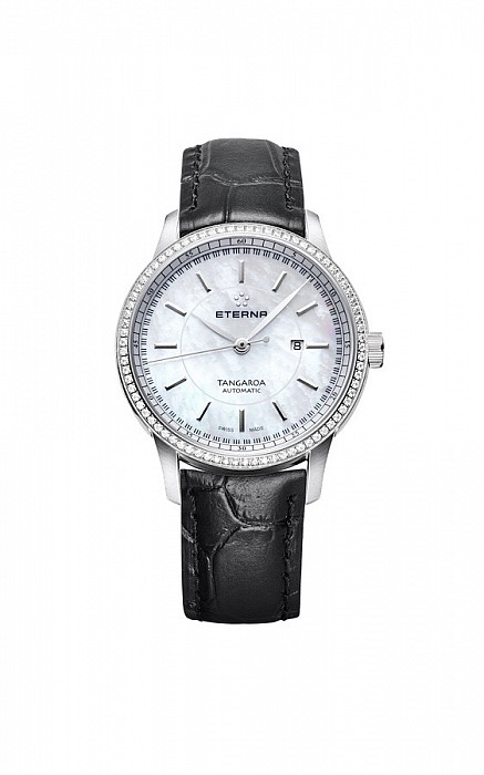 Eterna Tangaroa Lady white leather black diamond