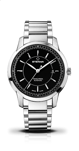 Eterna Tangaroa Three-Hands black steel