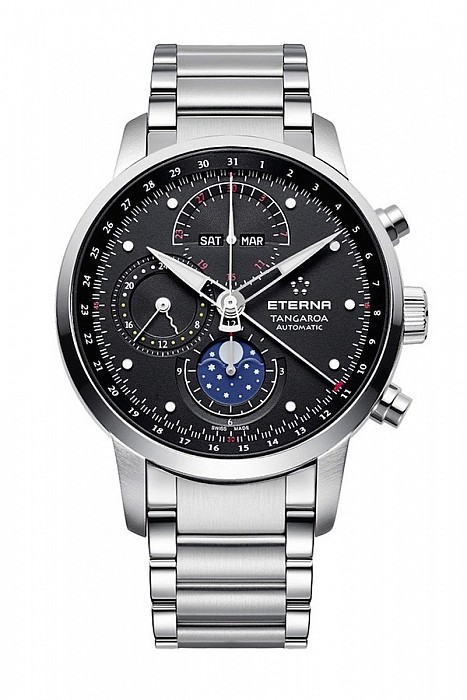 Eterna Tangaroa Moonphase Chronograph black steel