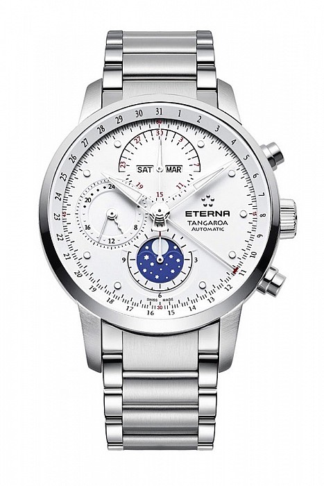 Eterna Tangaroa Moonphase Chronograph white steel