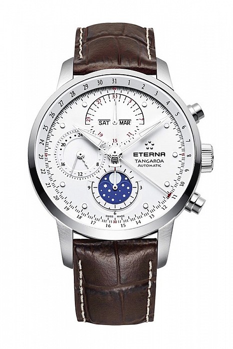 Eterna Tangaroa Moonphase Chronograph white leather