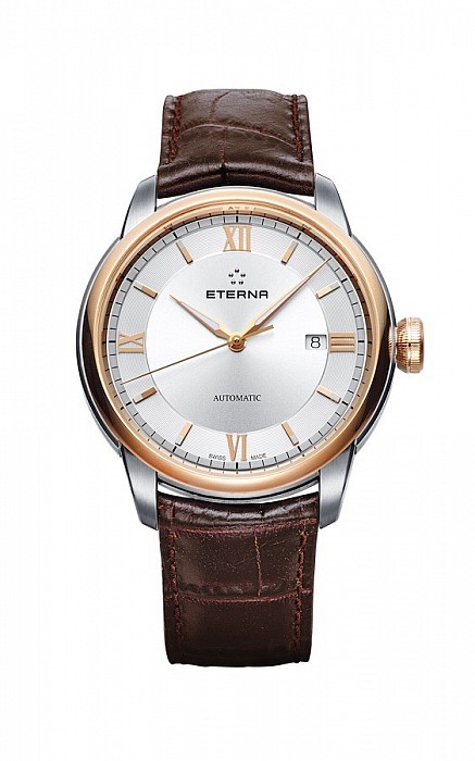 Eterna Adventic Date silver leather gold