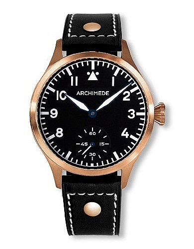 Archimede Pilot 42 Handaufzug Bronze