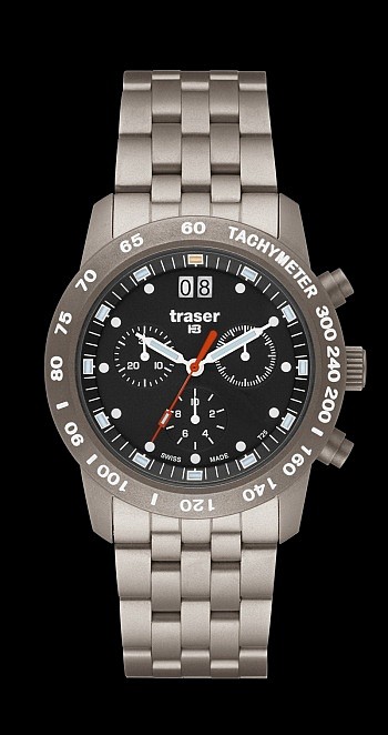 Traser Classic Chronograph Big Date Titan Blue