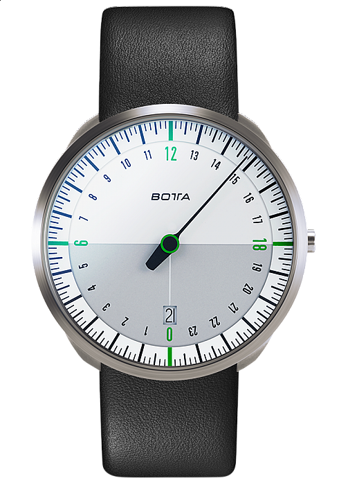 Botta-Design UNO 24 Titan White-Green Quartz - 40 mm
