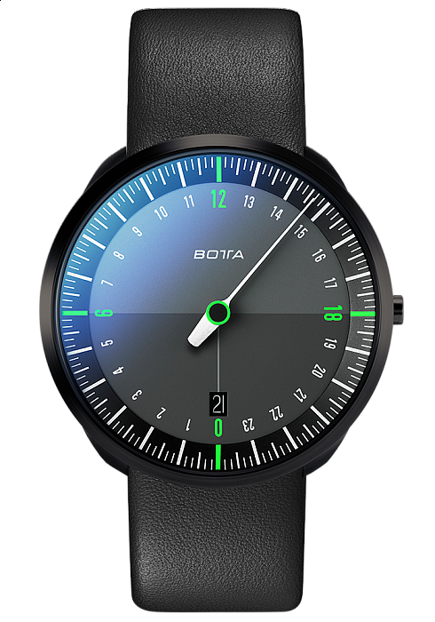 Botta-Design UNO 24 Titan Black Edition Green Quartz - 40 mm