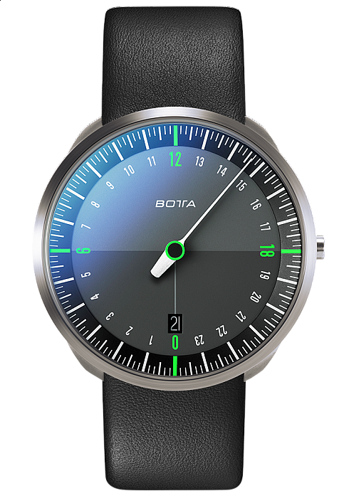 Botta-Design UNO 24 Titan Black-Green Quartz - 40 mm