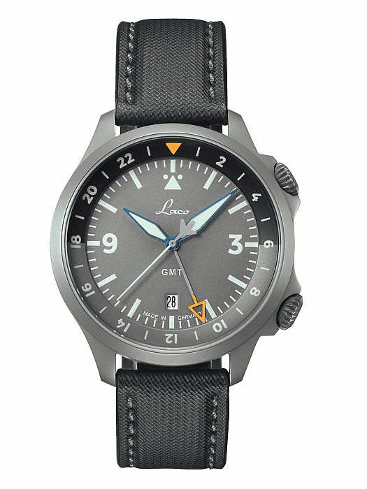 Laco Flieger Frankfurt GMT grau - 43 mm automatic