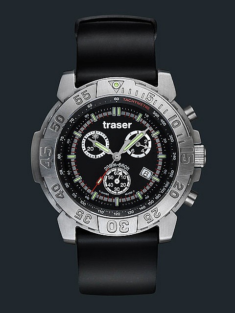 Traser Super Sport Chrono Black Silicone