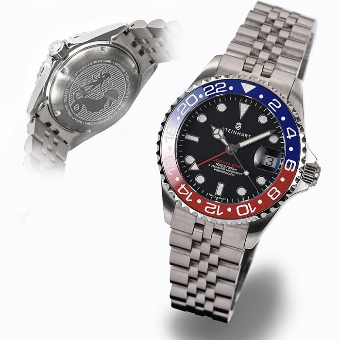 Steinhart GMT-OCEAN One 39 blue-red.2 ceramic