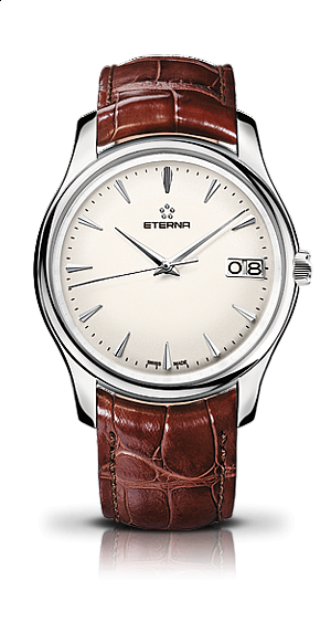 Eterna Vaughan Big Date off-white alligator brown