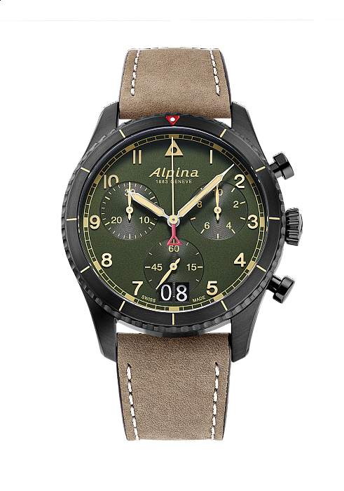 Alpina Startimer Pilot Chronograph Big Date AL-372GR4FBS26 - Green