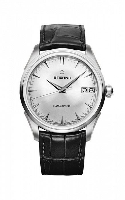 Eterna 1948 Legacy Big Date Silver alligator black