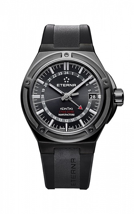 Eterna Royal Kontiki GMT black rubber PVD