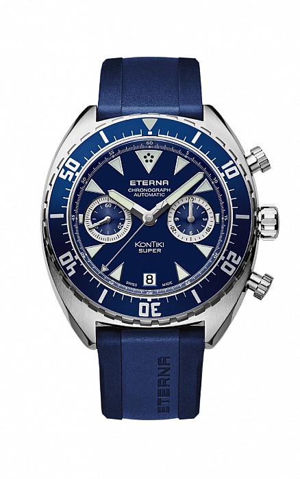 Eterna Super Kontiki Chronograph blue rubber