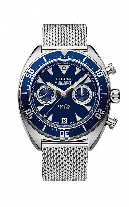 Eterna Super Kontiki Chronograph blue milanese