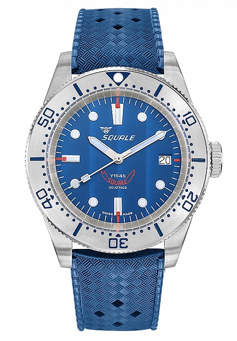 Squale 1545 Blue Steel Rubber