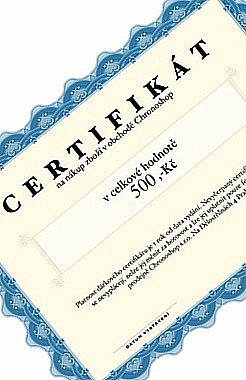 Dárkový certifikát Chronoshop v hodnotě 500 korun