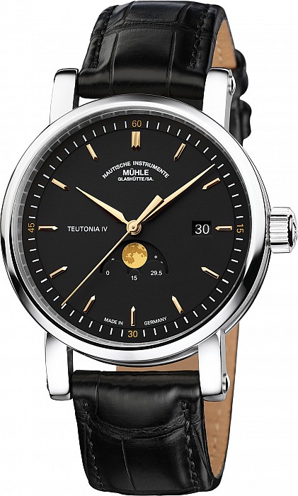 Mühle-Glashütte Teutonia IV Mondphase Goldakzenten