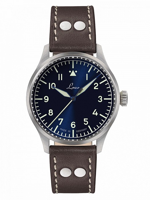 Laco Flieger PRO Blue Stuttgart 40 Handaufzug - 40 mm Ruční nátah