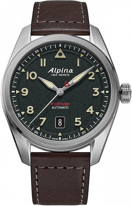 Alpina Startimer Pilot Automatic AL-525KW4S36 - Khaki Green 40 mm