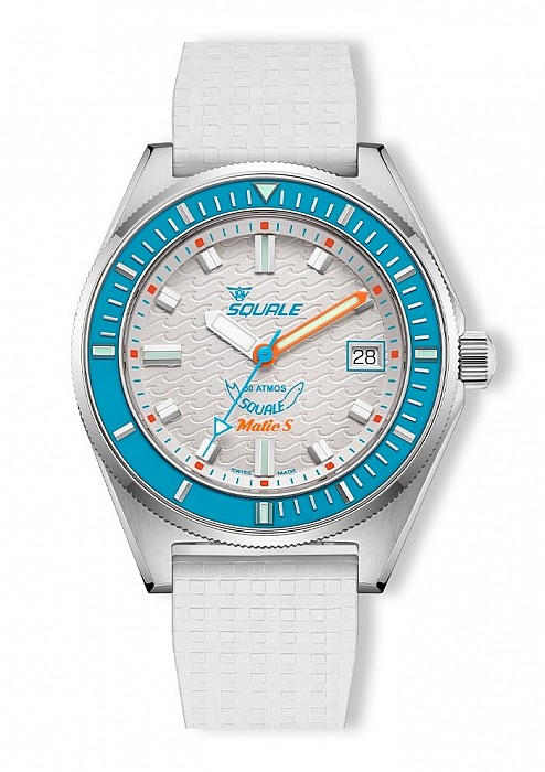 Squale Matic S White Mosaic Rubber